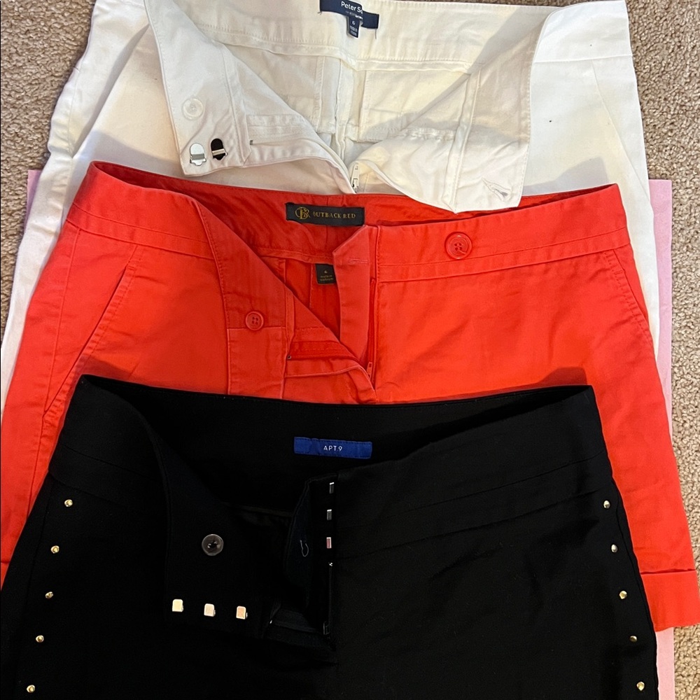 Stylish button up shorts Set in Black, Red, and White